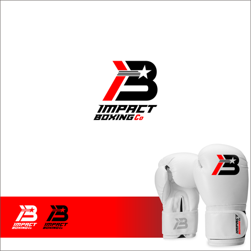 Boxing-gloves logo with the title 'Iconic logo for BOXING FITNESS COMMUNITY'