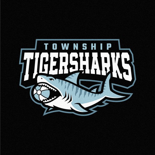 Volleyball logo with the title 'Township Tigersharks'