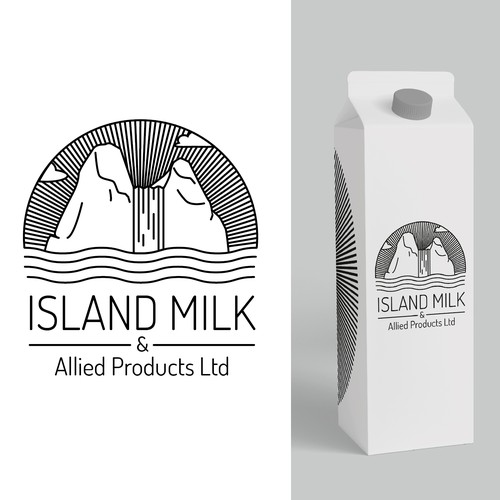 Sea label with the title 'Island Milk'
