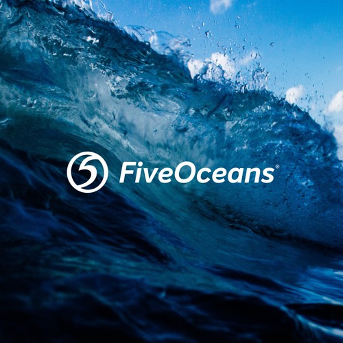 Ocean brand with the title 'Minimalist Logo Design for Five Oceans'