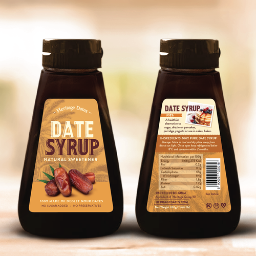Natural label with the title 'Date Syrup'