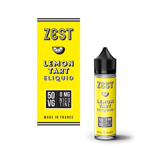 Food packaging label with the title 'Lemon Flavor Vape'