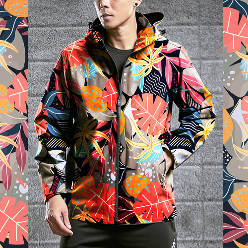 Leaf artwork with the title 'Leaves Camo Design'