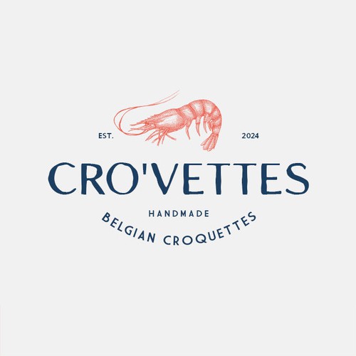 Shrimp logo with the title 'The Ultimate Belgian Speciality Dish: Grey Shrimp Croquettes'