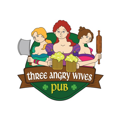 Adobe creative cloud logo with the title 'Logo for Three Angry Wives'