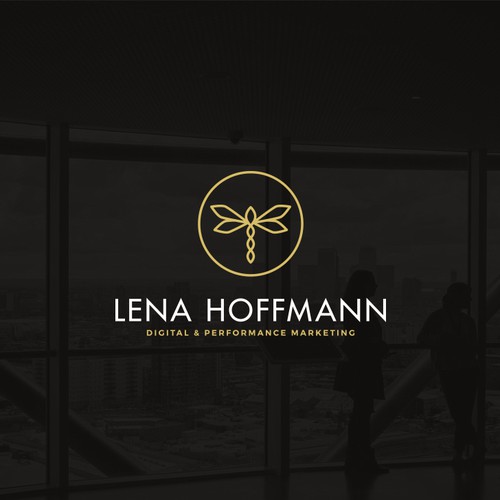 Dragonfly design with the title 'Logo design for Lena Hoffmann'