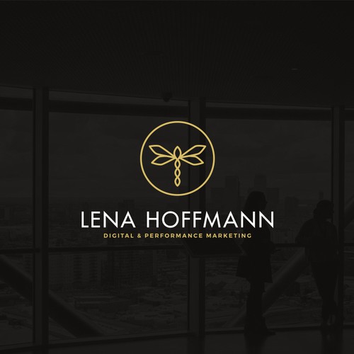 Dragonfly design with the title 'Logo design for Lena Hoffmann'