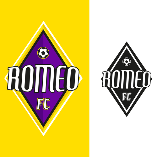 Futbol logo with the title 'Escudo fútbol Romeo FC'