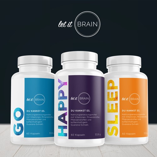 Medical label with the title 'Product Portfolio Design for Biohacking/ Nootropics Brand'