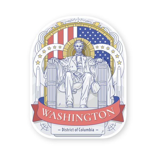 Washington design with the title 'Illustrated Sticker'