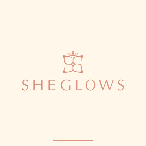 Glow design with the title 'SheGlows – Logo Concept'