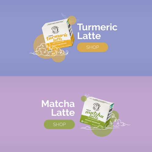 Space website with the title 'Website for tea products'