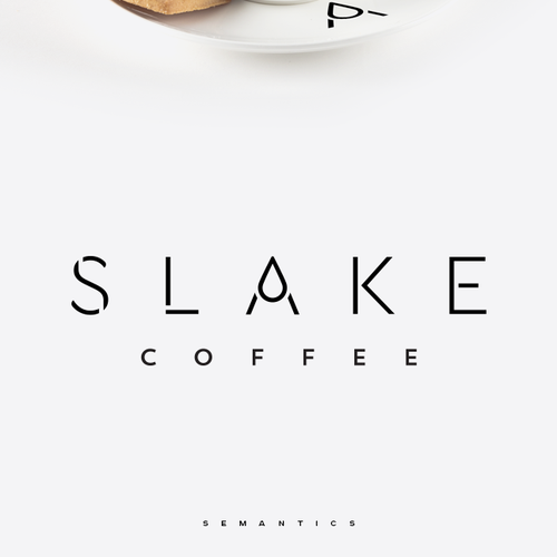 Coffee shop design with the title 'S L A K E'