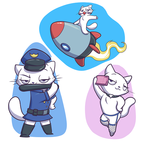 Kitty design with the title 'KINKY CAT'