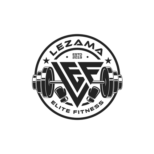 Boxing-gloves logo with the title 'Logo Proposal for Lezama Elite Fitness'
