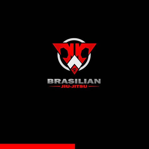 Jiu-jitsu logo with the title 'Powerful design for sport club'