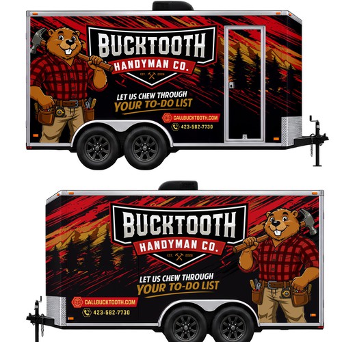 Design with the title 'Package Logo, Mascot and Car Wrap Branding'