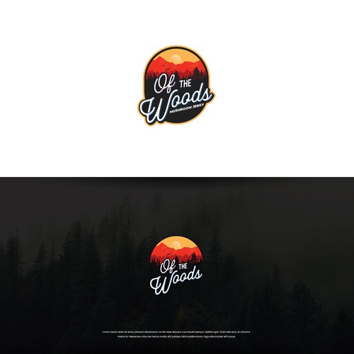 Woods design with the title 'Of the Woods Logo design winner'