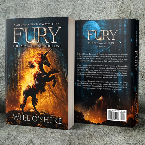 Urban fantasy book cover with the title 'FURY, Will O'Shire'