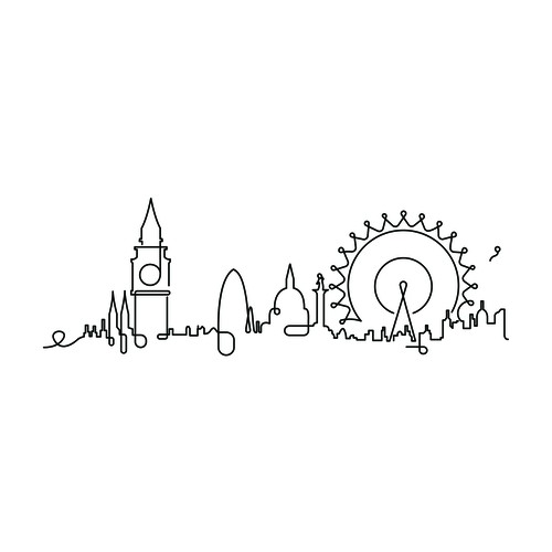 London illustration with the title 'London Skyline Lineart'