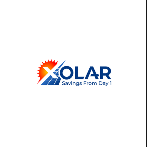 Solar panel design with the title 'Xolar logo design'
