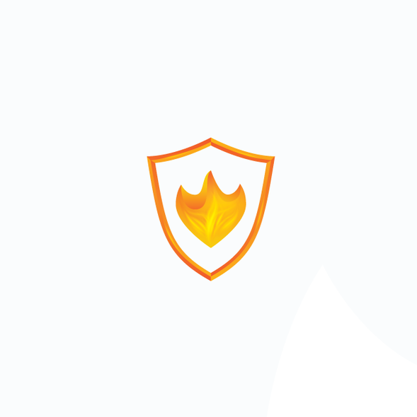 Fire shield logo with the title 'Crypto token logo'