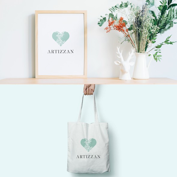 Swirly logo with the title 'heart logo design'