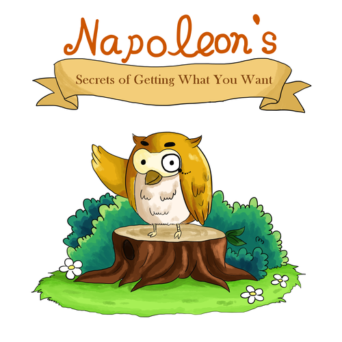 Animal character artwork with the title 'A cover art for children book.'