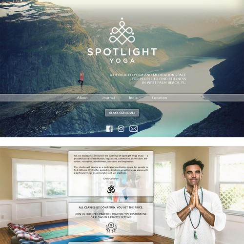 Yoga website with the title 'Yoga website concept'