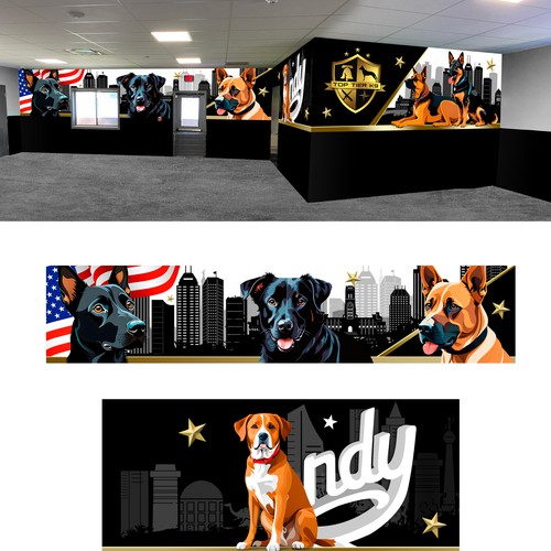 Wallpaper design with the title 'Dog Training Mural'