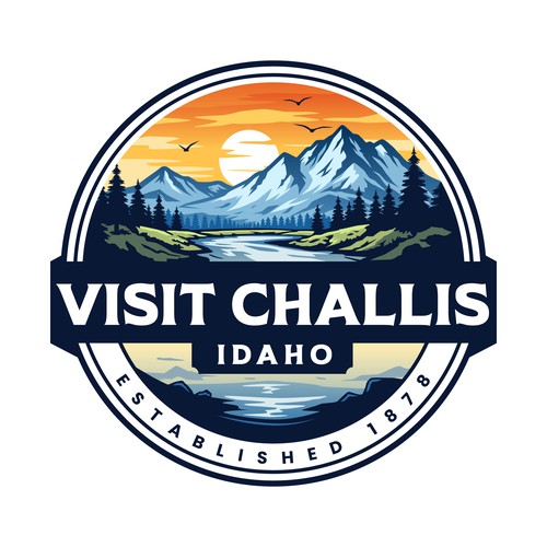 Mountain design with the title 'Visit Challis Idaho'