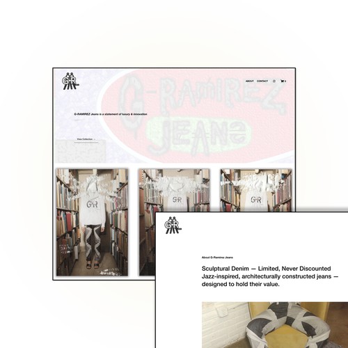 Jeans design with the title 'Squarespace Luxury Denim Store'