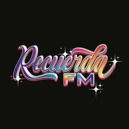 Radio station design with the title 'Recuerda FM'