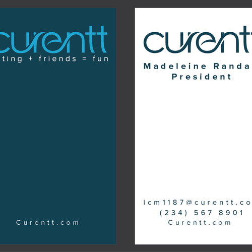 Vertical design with the title 'Curentt Card'