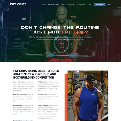 Sports website with the title 'FAT GRIPZ WEB DESIGN'