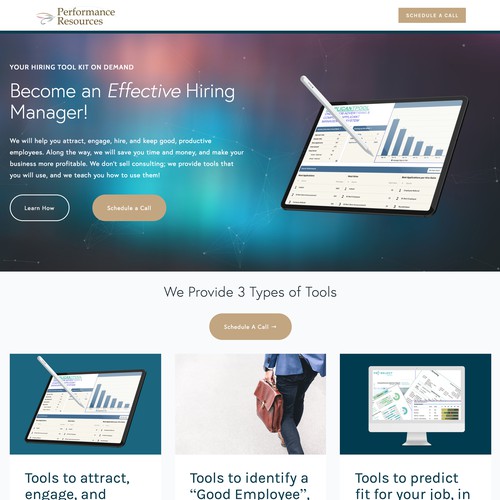 Agency website with the title 'Website Design + Dev // Hiring Agency'