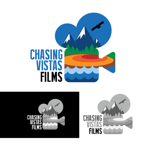 Film production logo with the title 'Logo for outdoor adventure movie maker'