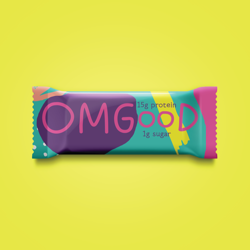 Bright logo with the title 'logo for a new protein bar'