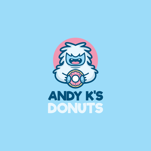 Donut design with the title 'Funny yeti for donut company'