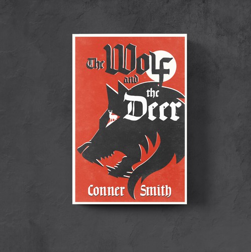 Retro book cover with the title ''The Wolf and the Deer' book cover'