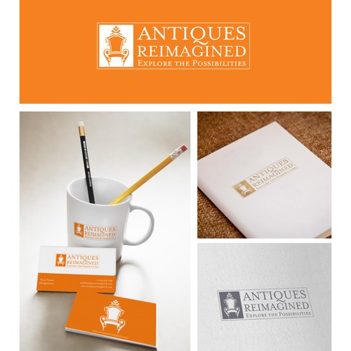 Furniture logo with the title 'Logo for Antiques Reimagined'