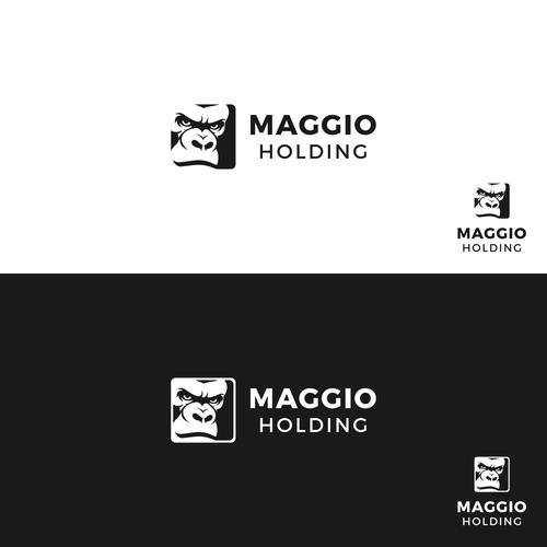 Black and white brand with the title 'Bold logo for a holding.'