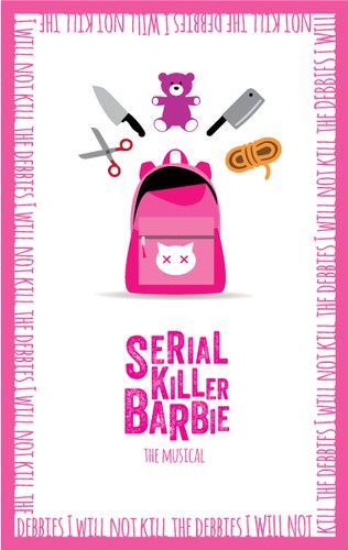 Dark artwork with the title 'Musical theater poster design'