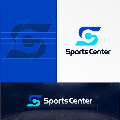 Center logo with the title 'Sports Center Logo Design Concept'