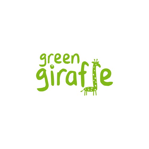 Giraffe logo with the title 'green giraffe - logo for a sustainable kidcare brand s personal '