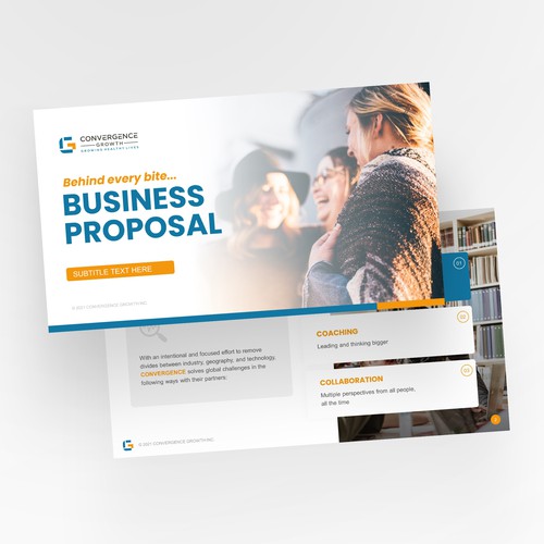 Graph design with the title 'Convergence startup Powerpoint template'