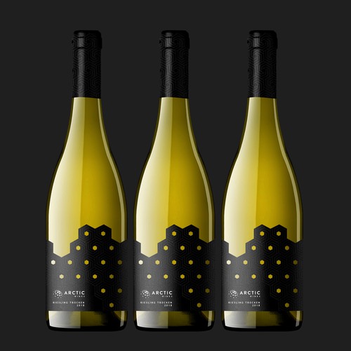 Winery label with the title 'Riesling Trocken Label Design'