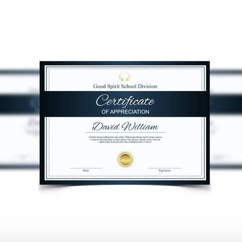 Certificate design with the title 'Education Certificate'