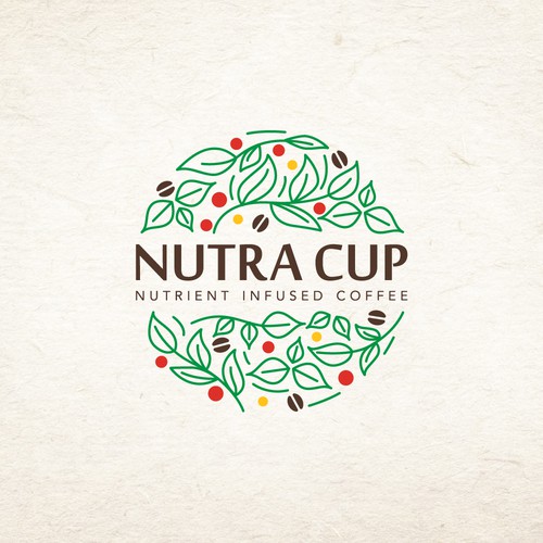 Coffee bean logo with the title 'Nutri Cup'