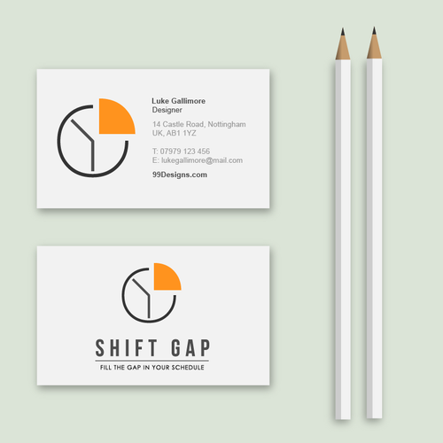 Schedule design with the title 'ShiftGap.com Logo Design - Shift Scheduling 2.0'
